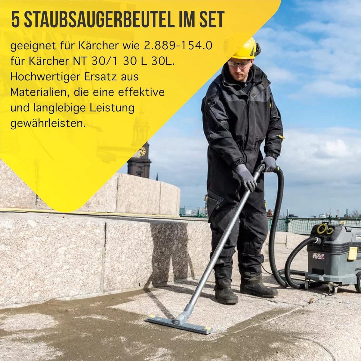 Stofzuigerzakken geschikt voor Kärcher 2.889-154.0 NT 30/1 Ap L 30L - 5 content nodig