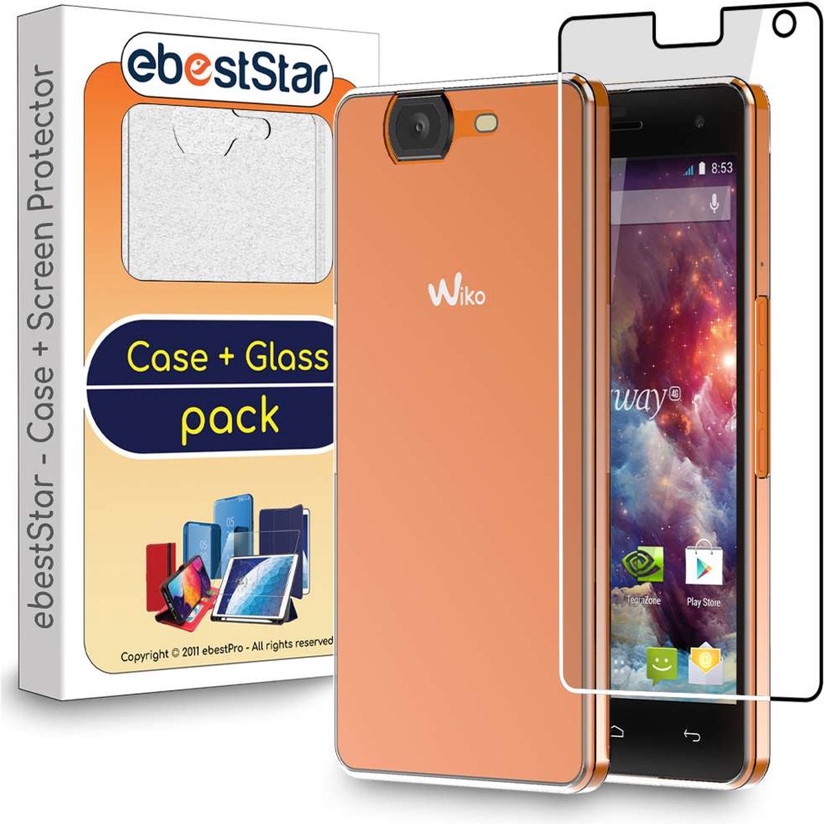 ebestStar - Hoes geschikt voor Wiko Highway 4G, Back Cover, Beschermhoes anti-luchtbellen hoesje, Transparant + Gehard Glas