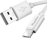 3x USB C naar USB A Kabel Wit - 3 meter - Oplaadkabel voor OnePlus 10 Pro / OnePlus 9 / OnePlus 9 Pro / OnePlus 8 / OnePlus 8T / OnePlus 7T