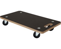 FX Tools Verhuis trolley/hondje - meubelroller op zwenkwielen - handvat - MDF - 200 kg - 58 x 29 cm
