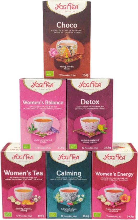 Foto: Yogi tea de 6 lievelingssmaken van de vrouw 6 pakjes van 17 theezakjes women s favorite