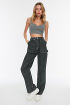 Trendyol TWOAW22JE0664 Volwassenen Vrouwen Jeans Single pack - Antraciet - 38