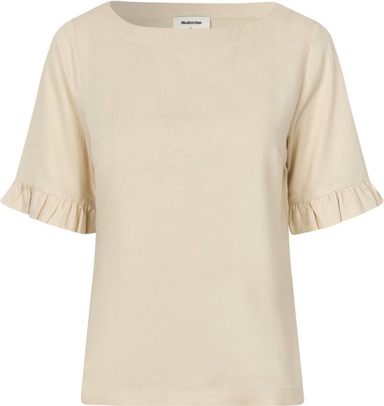 Beige linnen top Darrel - Modstrom - maat L