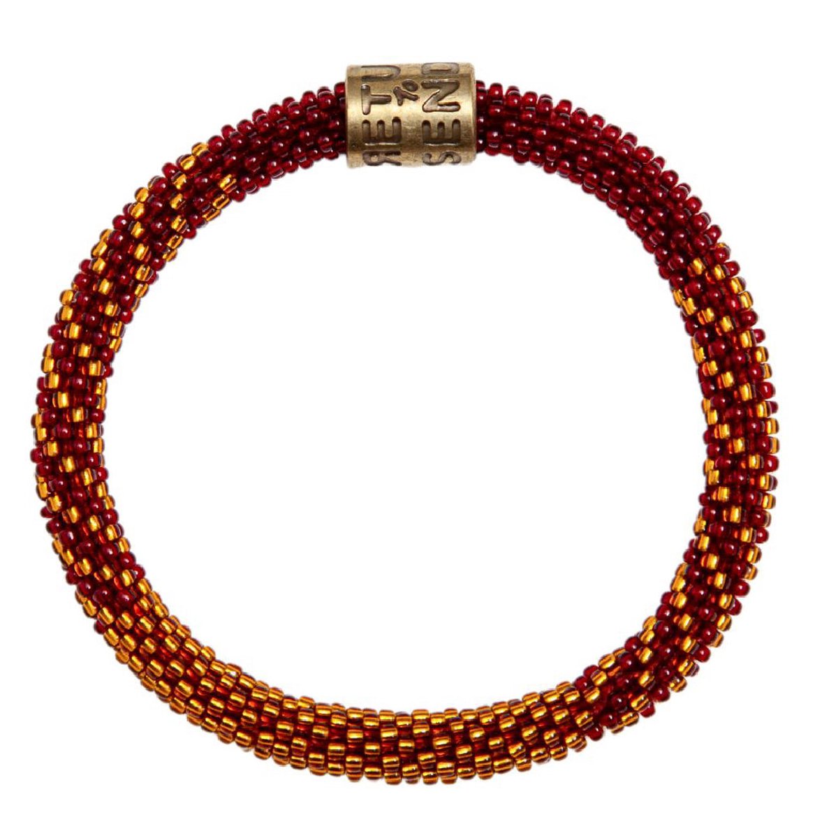Return to Sender Armband Dames Roll on - Donkerrood - Ø7 cm - Glazen kralen