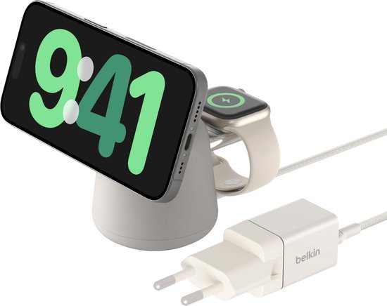 Belkin BoostCharge Pro 2-in-1 draadloos laadstation met MagSafe (15 W)