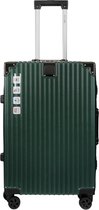 A To Z Traveller Safralu - Reiskoffer 67cm - Luxe Aluminium - 60L - Donker groen - TSA Slot