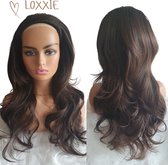 Hairextensions met clip - Hair extensions haarstuk - Clip In Extensions Clip In Extensions - Halve Pruik Dames - Donker Bruin- Lang Stijl Haar - Krullen en Stijlen tot 180 graden - Half Wig- Wasbaar