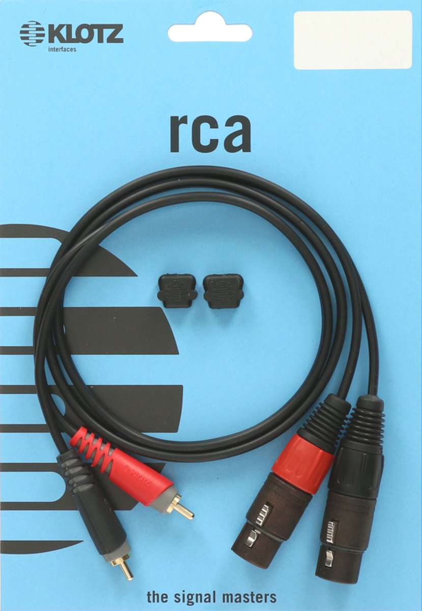Klotz Audiokabel XLR voor - Cinch, 2m AT-CF0200, 2 stuk - Audiokabel