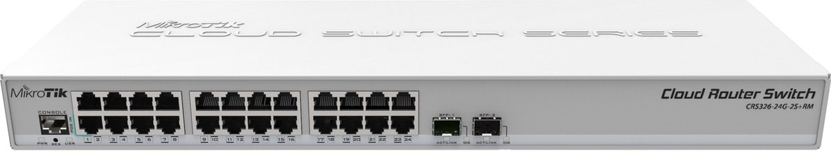 Mikrotik CRS326-24G-2S+RM netwerk-switch Managed L2 Gigabit Ethernet (10/100/1000) Grijs