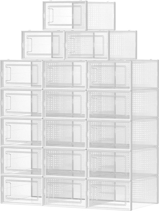 SEE SPRING Set van 12 opvouwbare schoenendozen, stapelbaar, voor