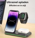 Oplaadstation voor smartphone, Apple Watch en oordopjes. Snel en stijlvol opladen.