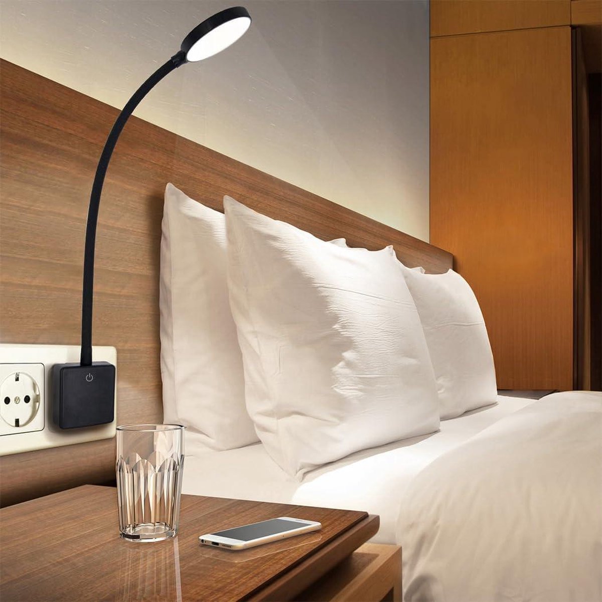 PRINCEWAY LED Wandlamp Leeslamp Wand Zwart met Stekker voor Op Boek in Slaapkamer en Woonkamer, Flexibele Arm, Twee Aanraakschakelaars, 3 Verlichtingskleur Modi, 50° Spot Verlichtingshoek PRINCEWAY LED Wandlamp Leeslamp Wand Zwart met Stekker voor Op Boek in Slaapkamer en Woonkamer, Flexibele Arm, Twee Aanraakschakelaars, 3 Verlichtingskleur Modi, 50° Spot Verlichtingshoek