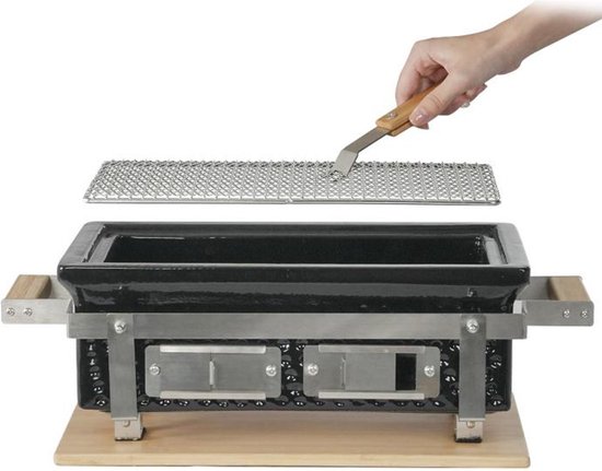 Buitenkado Hibachi Tafelgrill - compacte buitenbarbecue - rechthoekig - Keramische Japanese tafelgrill - houtskool - 2 t/m 6 personen van Buitenkado — afbeelding 5