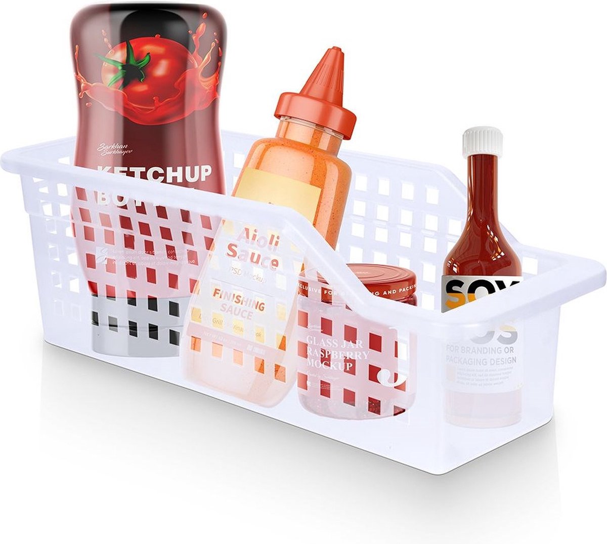 Koelkast Organisator 34,5x13x11,5 cm - Voorraadkast - Koelkastdoos - Koelkastorganizer - voor Koelkast - Pantry