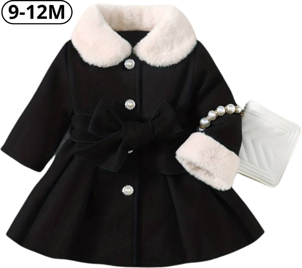 Nivard Babyjurk - Romper Baby - Berenpakje - Winterpak Meisje- Pakje - 9-12 Maanden - Zwart