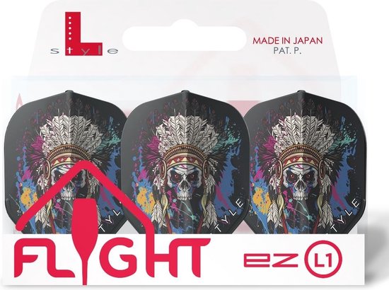 L-Style Champagne Flight EZ L1 Chief Skull Black - Dart Flights van L-Style — afbeelding 2