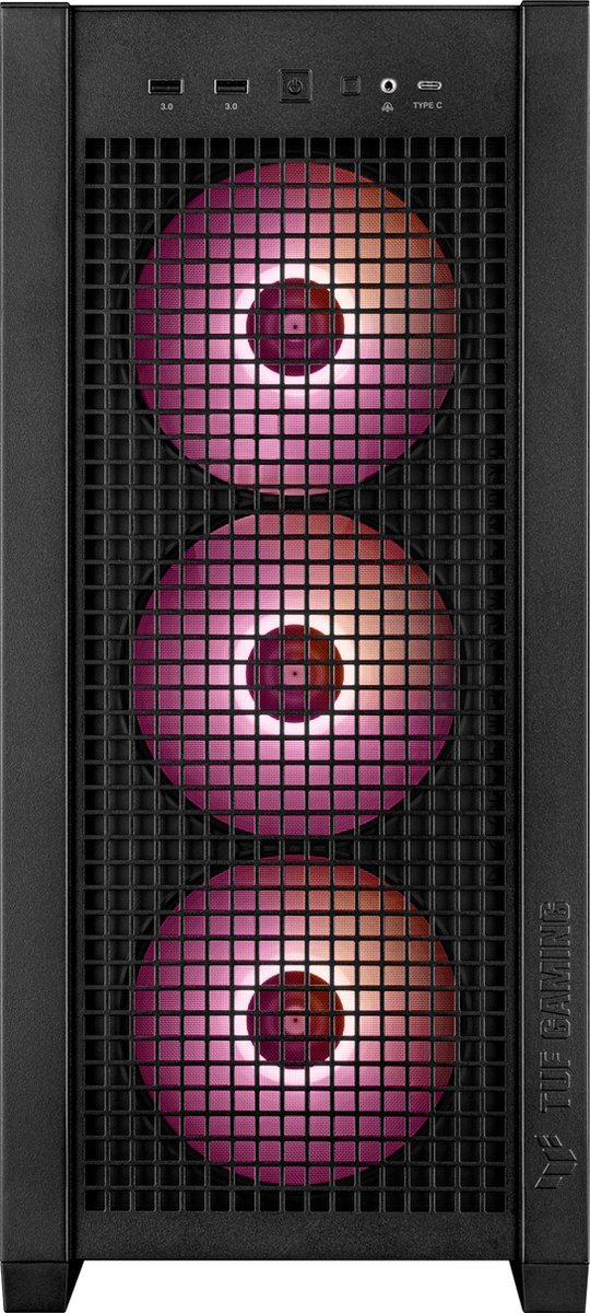 ASUS TUF Gaming GT302 ARGB - Computer Kast - Zwart - Voor Mini-ITX, ATX, micro ATX, EATX
