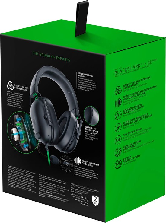 Razer Blackshark V2 X Gaming Headset - 7.1 Surround - PC/PS4/Xbox