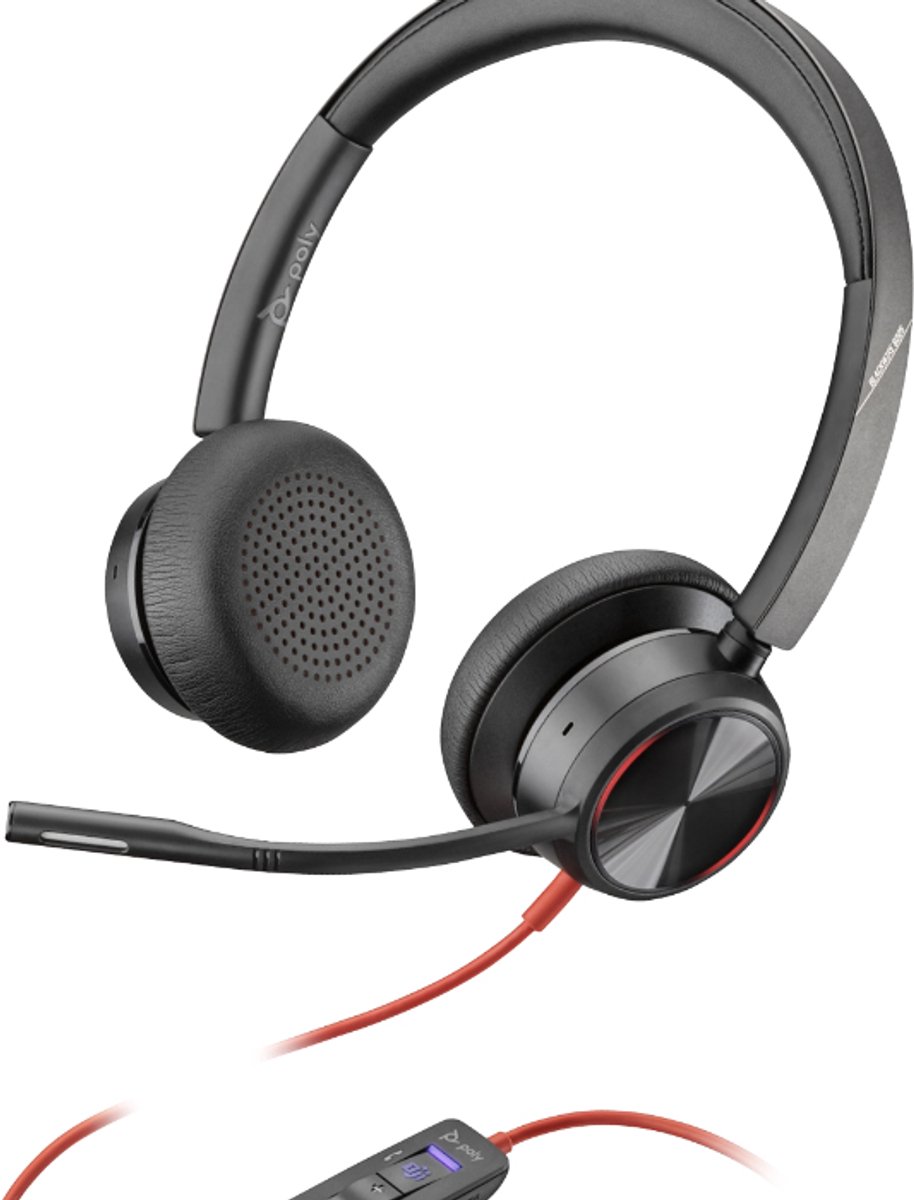 POLY Blackwire 8225 Headset USB-C Hoofdband Zwart