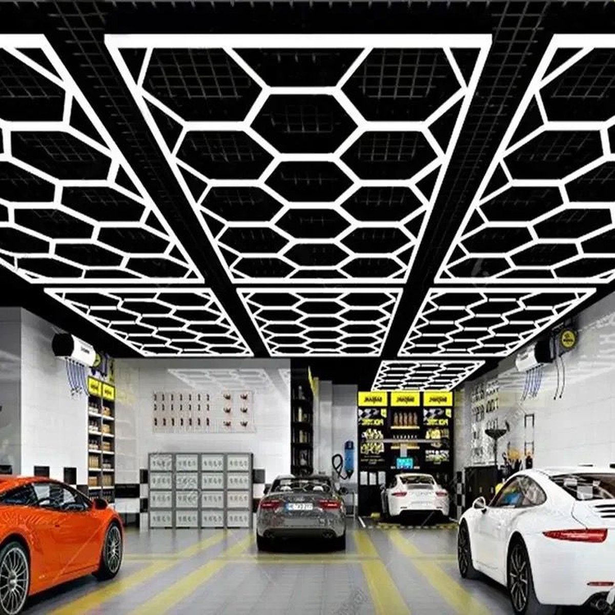 NEW REBEL Hexagon led panelen -Garage verlichting - Auto verlichting - Kapsalon verlichting - Binnenverlichting - Energiezuinige verlichting - Fitness Led verlichting