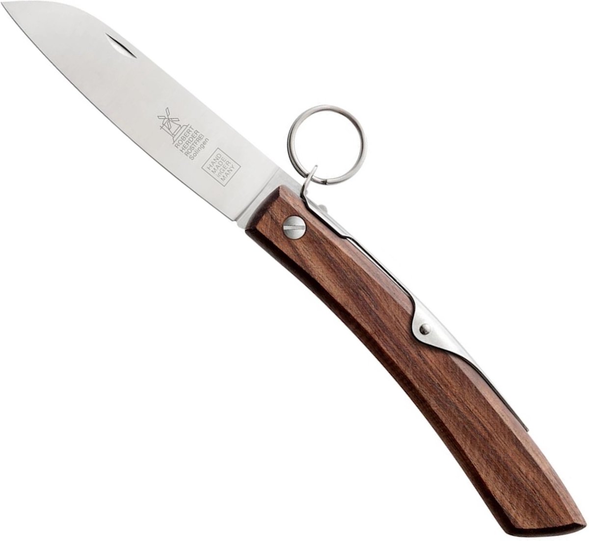 Robert Herder IBEX – Zakmes – Inklapbaar – Lemmet 100 mm – RVS – Heft Zwart Walnotenhout
