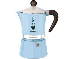 Bialetti Rainbow Azzurro 3 Kops – Espressopot – Lichtblauw – Aluminium – 130 ml