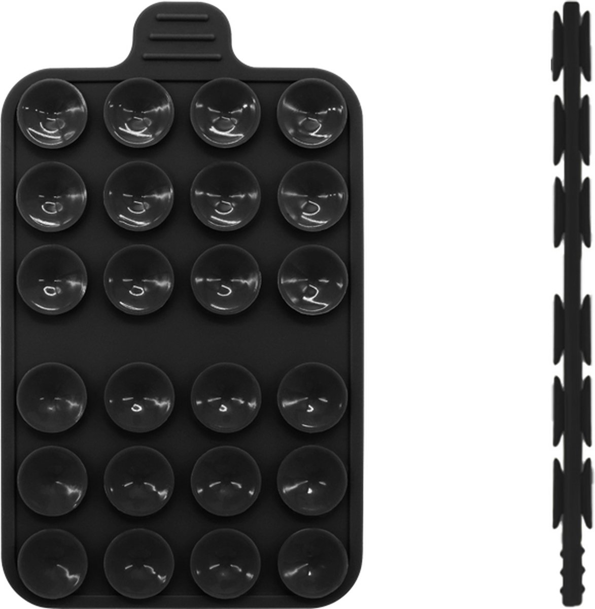 Tectier Dubbelzijdige Zuignap voor Telefoon - Zuignap Telefoon – Zoals Octobuddy – Zuignap Telefoonbutton – Zuignap Hoesje - 55mm x 91mm x 5mm - Herbruikbare Zuignap - Plakt aan Beide Kanten – Zwart