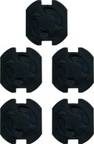 DULA Stopcontact beveiliging - Stopcontactbeschermers - Zelfklevend - Kinderbeveiliging - 5 stuks - Zwart