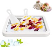 Bol.com Instant Koude Plaat IJs Rol Maker - Gelato Sorbet Frozen Yoghurt Fruit Milkshake Roll Machine - Zelf IJs Maken met 2 Sch... aanbieding