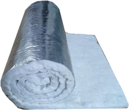 Keramische vezel deken isolatiemat enkelzijdig aluminiumfolie geconfronteerd met 3000 graden Fahrenheit voor schoorsteen BBQ Grill Oven Kachel 1x0.61M (30mm - Dikte