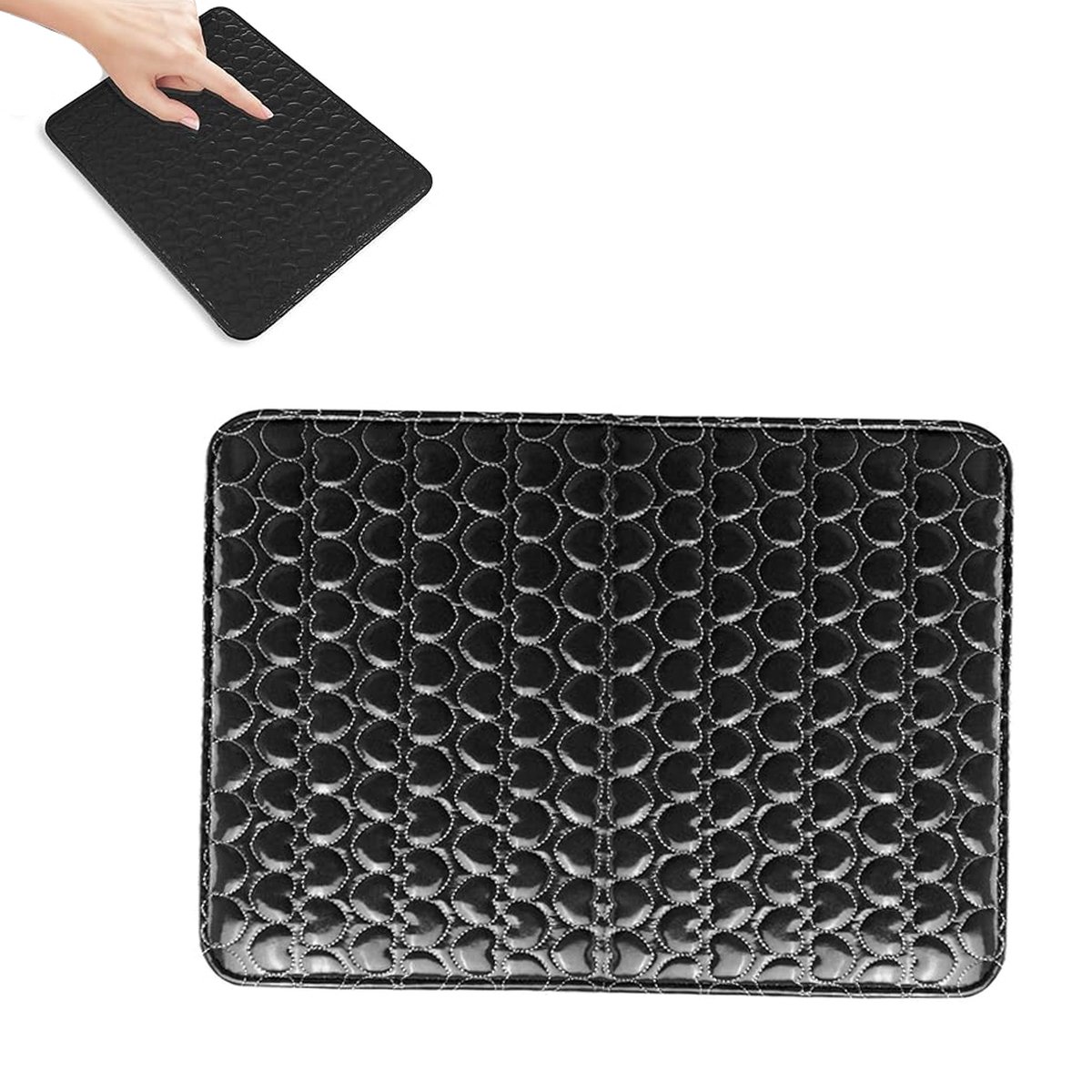 Goedkoopste manicure mat - Pu leer - aanvulling voor armkussen en handkussen voor manicure - Zwart - Makkelijk schoon te maken - nagelstyliste hulpmiddel