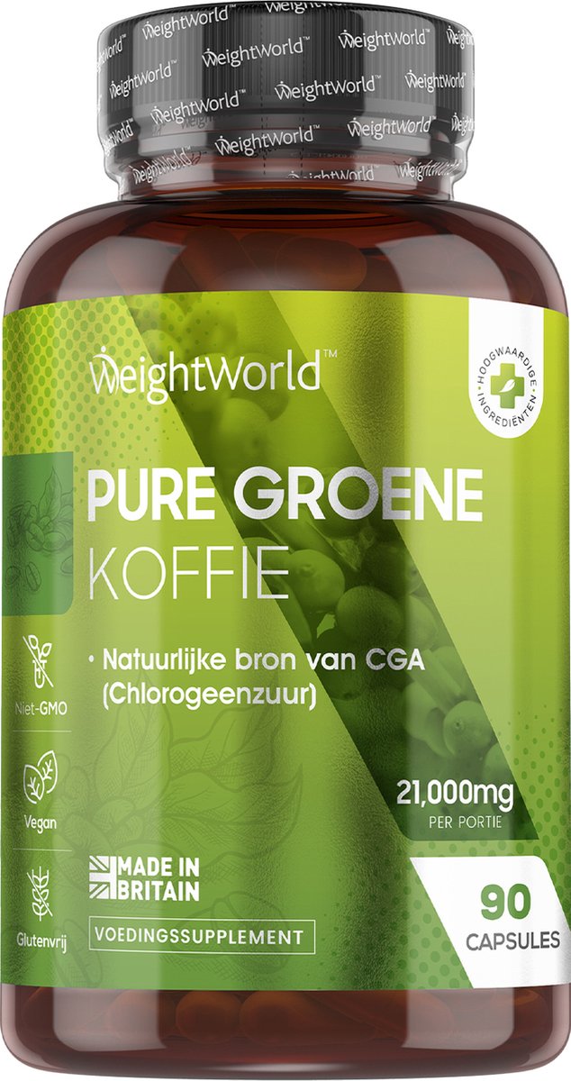 Goedkoopste WeightWorld Groene Koffie capsules - 90 green coffee capsules ter ondersteuning van je fitnessdoelen - Natuurlijke ingrediënten