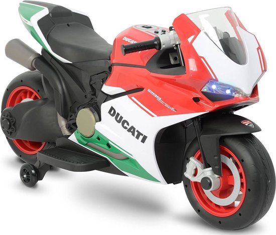 Kinder Elektro Motorrad CBR 1000RR, Kindermotorrad 12V Kinderfahrzeug Elektrofahrzeug mit 2 abnehmbaren Stützrädern für Kinder ab 3 Jahre (Weiß