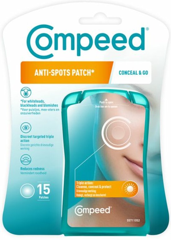 Compeed Anti-Spots* Conceal & Go - bij puistjes, mee-eters en onzuiverheden - pimple patch - 15st