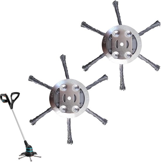 Onkruidborstel, bosmaaier, onkruidverwijderaar, trimmerkop voor bosmaaier van staaldraad, onkruidborstel voor grastrimmer, draadborstel voor bosmaaier voor het verwijderen van onkruid, 1 x 3 koppen