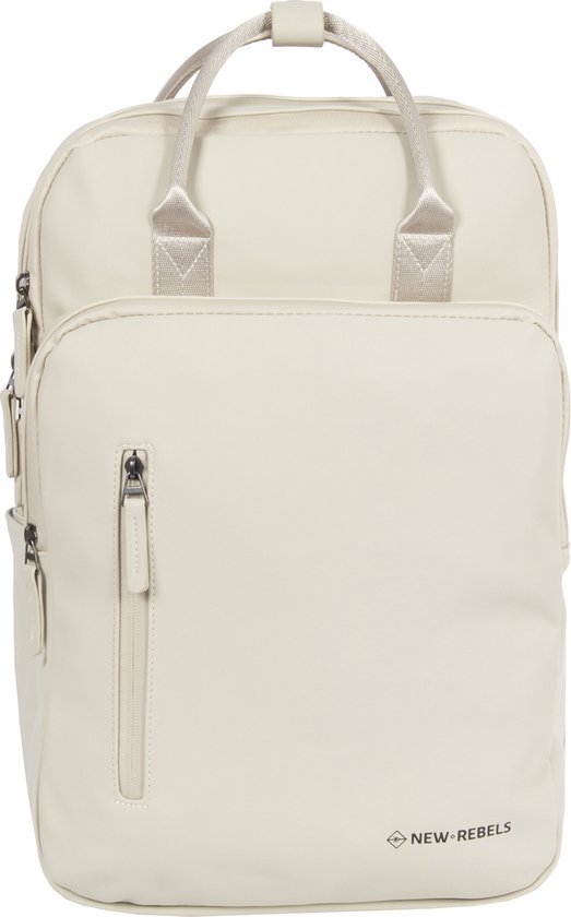 New Rebels William Milwaukee Beige 18L Rugzak Waterafstotend Laptop 15.6 Schooltas - Update: sterke ritsen