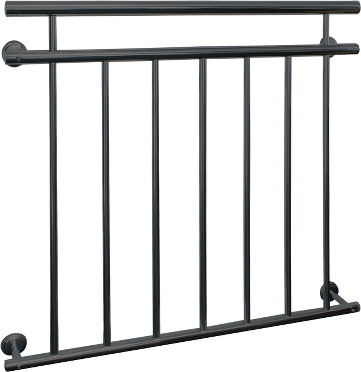 Franse balkonbalustrade 100x90 cm antraciet met 7 vulstaven van gepoedercoat staal