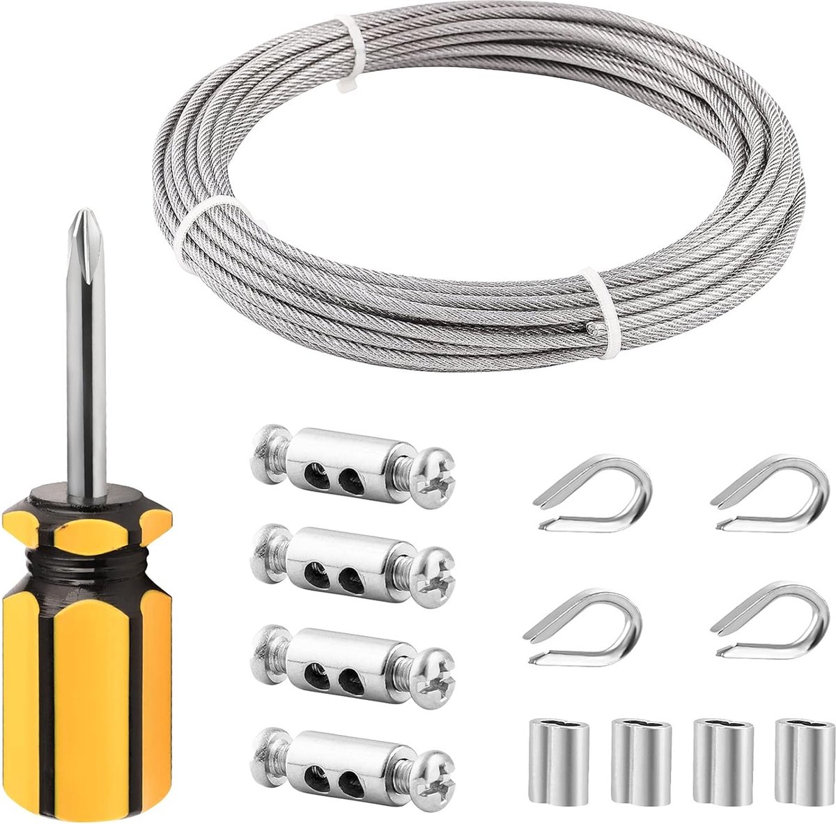 Lot De 16 Cosses Pour Câble Acier 3mm - Serre-câbles Duplex M3 Acier Inoxydable 304