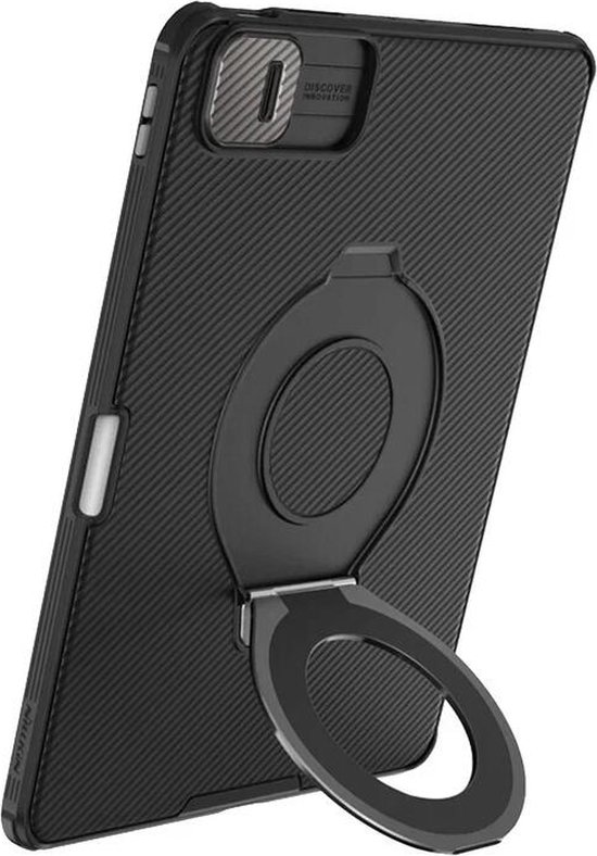 Nillkin CamShield Pad Case Convient pour iPad Air 11 (2024) / iPad Air 10.9 (2022/2020) / iPad Pro 11 (2022/2021/2020) - Coque arrière avec curseur de caméra - Support magnétique - Zwart