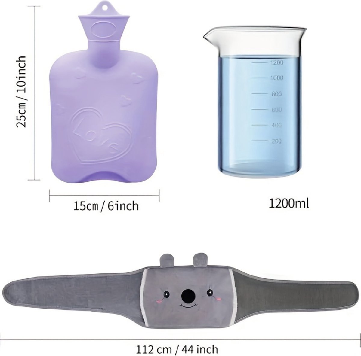 Nivard Warmwaterzak Met Hoes - Warmwaterkruik - Warmtekussen - Warmtekruik - Knuffel - Kruik - Bag - 3-Pack – foto 3