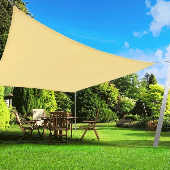 Voiles d'ombrage, 2 x 3 m, imperméables, pare-soleil rectangulaire pour jardin, auvent, blocage UV à 95 %, respirant, bâche de terrasse, pergola pour arrière-cour commerciale, beige