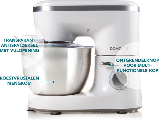 DOMO DO9175KR - Keukenmachine PUUR - 4L - Wit van Domo — afbeelding 3