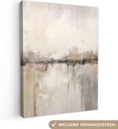 Tableau sur toile Art moderne - Abstrait - Beige - 30x40 cm - Décoration murale