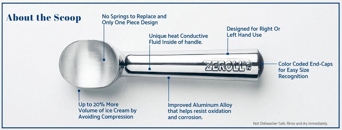 Zeroll Orginal Scoop Ijsschep - Goud - Ø55 mm - 20 Bollen Per Liter