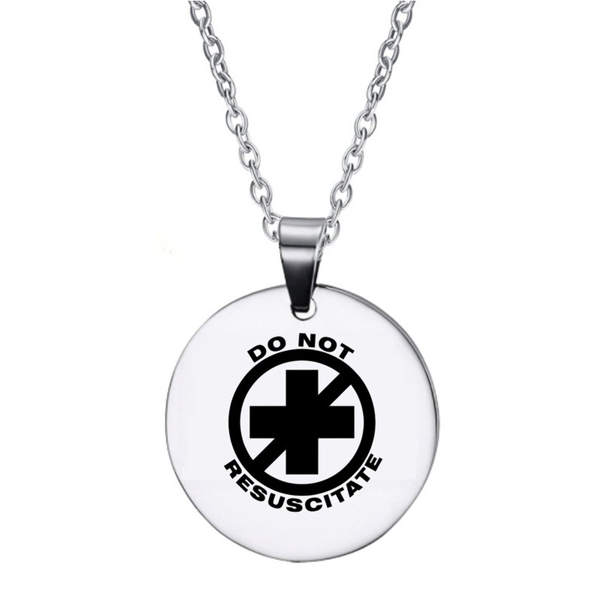 Ketting | Rond | RVS | Do Not Resuscitate
