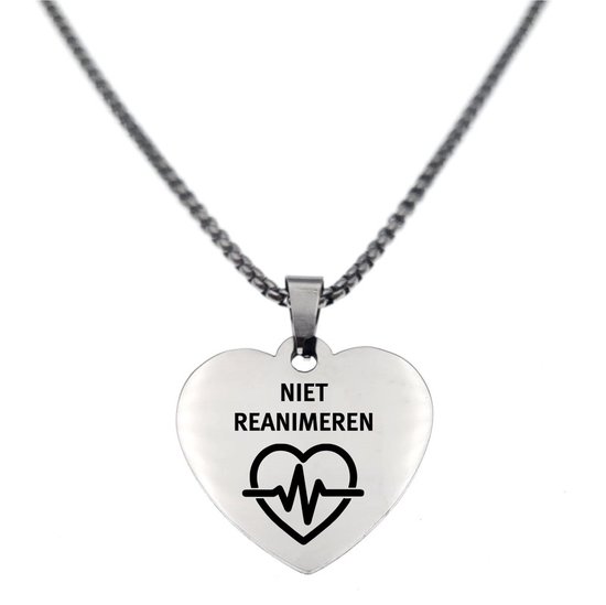Ketting | Hart | RVS | Zilver | Niet Reanimeren