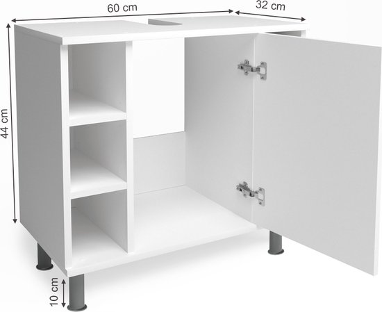 Foto: Vicco wastafelonderkast fynn wit wit 60 x 54 cm