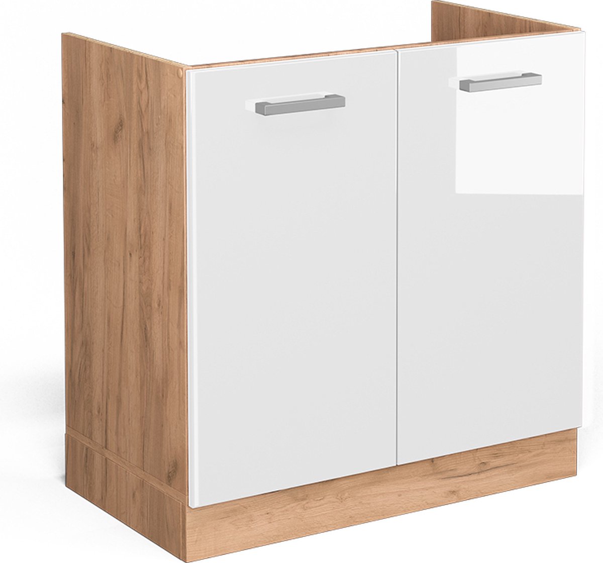 Vicco R-Line Wastafelkast – 80 cm, WB Eik Wit Hoogglans