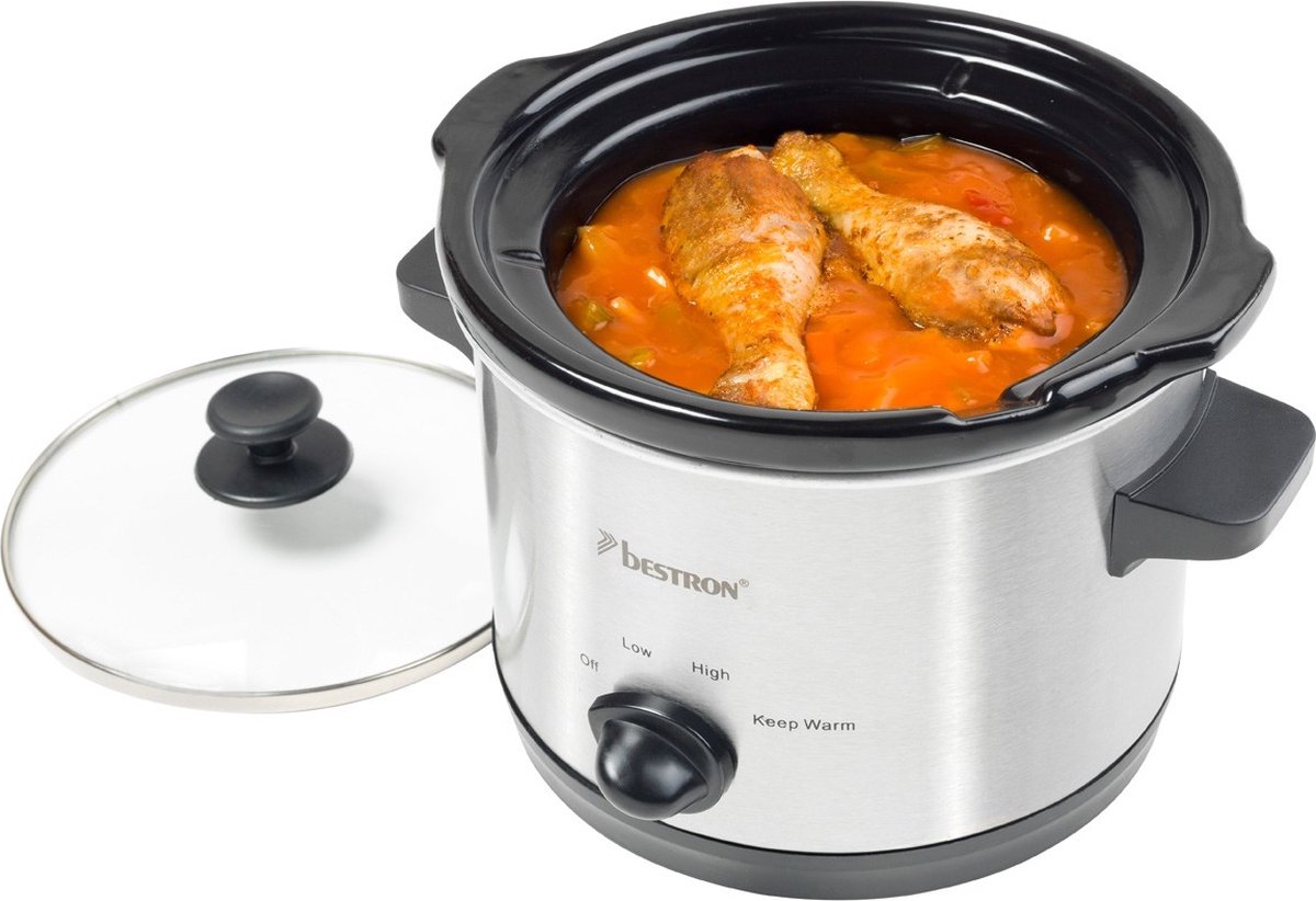 Bestron Slowcooker 120W - ASC150 - 1.5L - Keramische binnenpan - Zilver - 5 jaar garantie – foto 7
