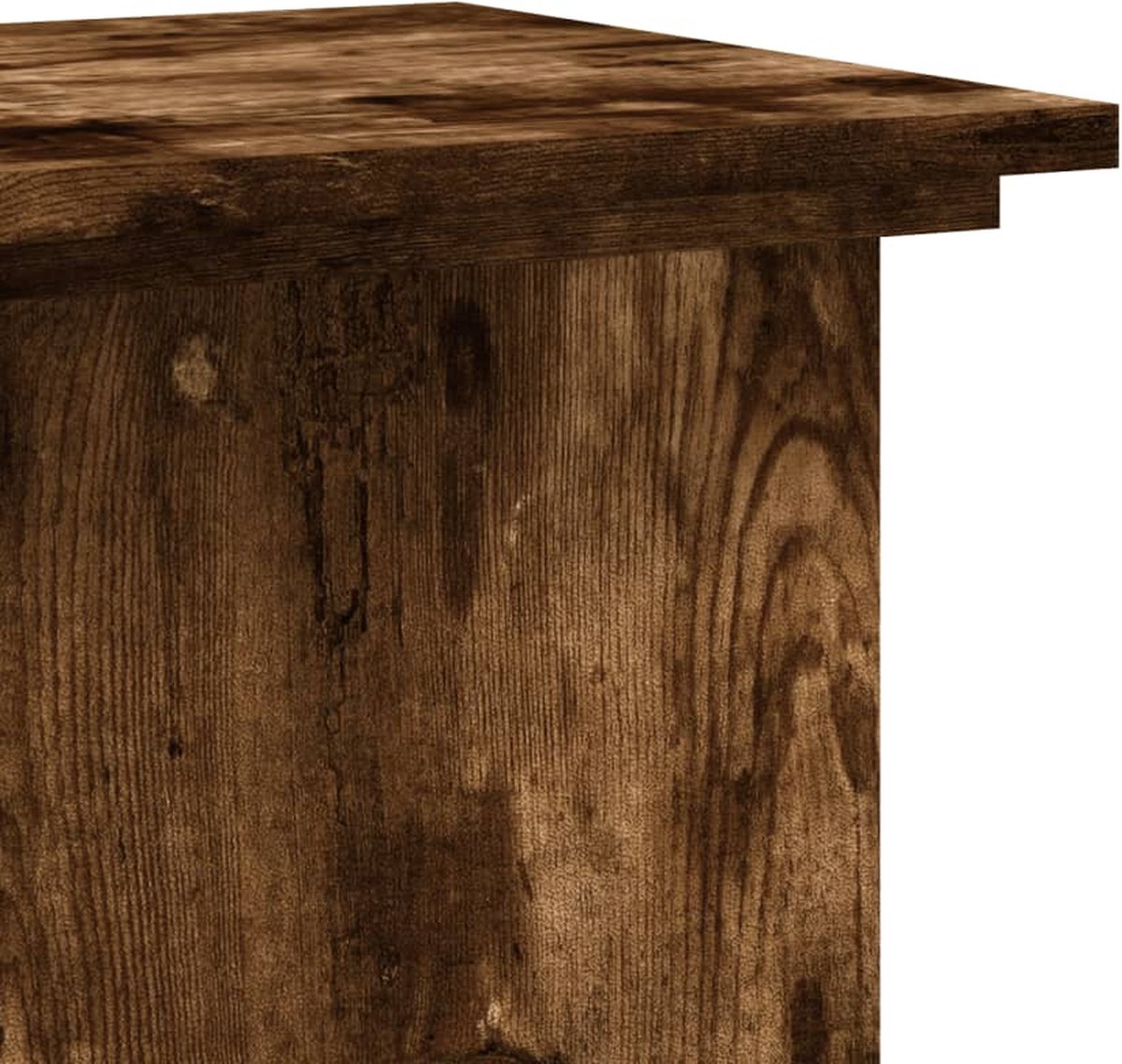 VidaXL Plantenstandaard – 33x33x100 Cm, Bewerkt Hout, Artisan Eiken – Hol Ontwerp, 50 Kg Draagvermogen – Stabiel & Tijdloos – Incl. Muurbevestiging